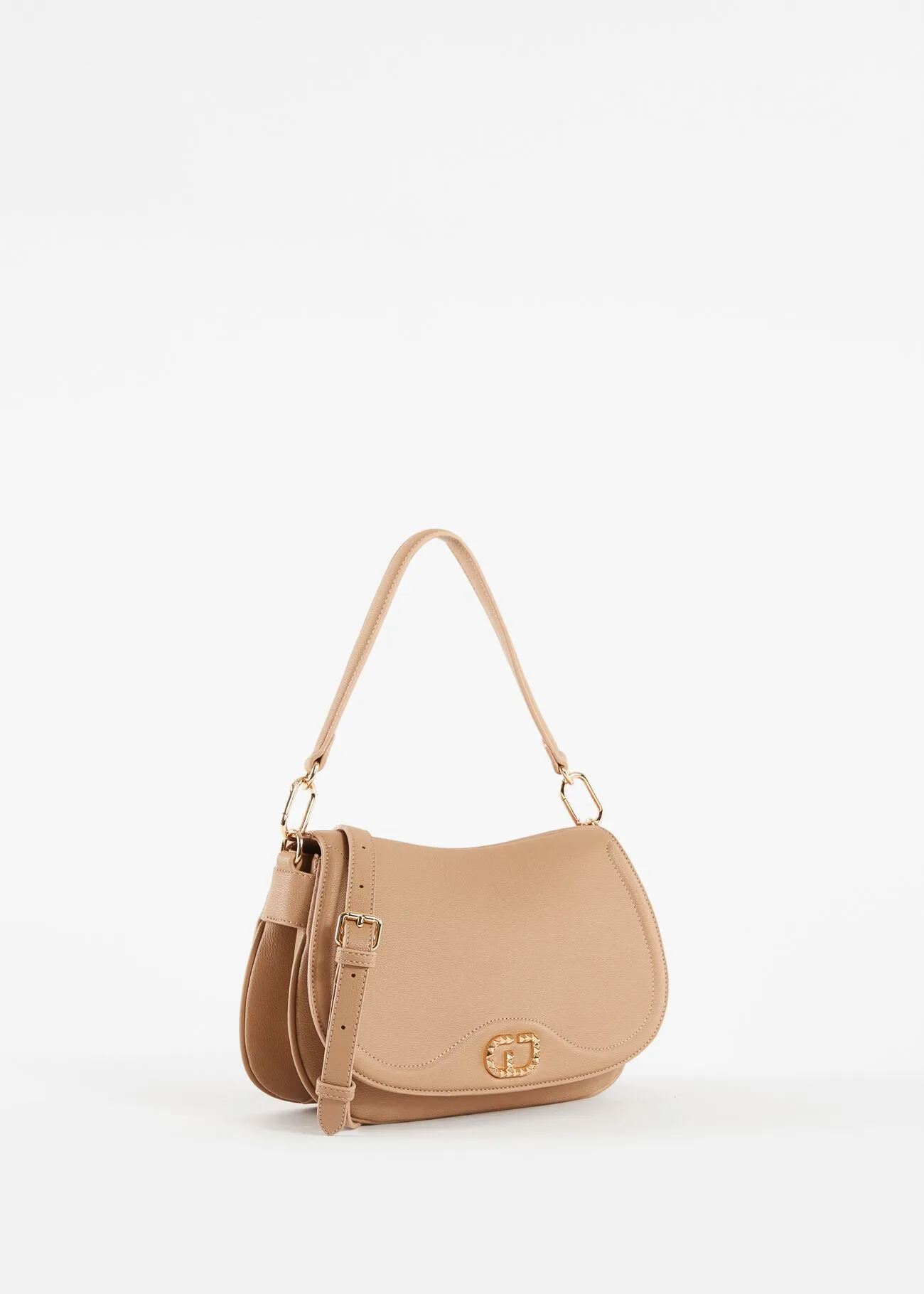 Beige leather shoulder bag deals